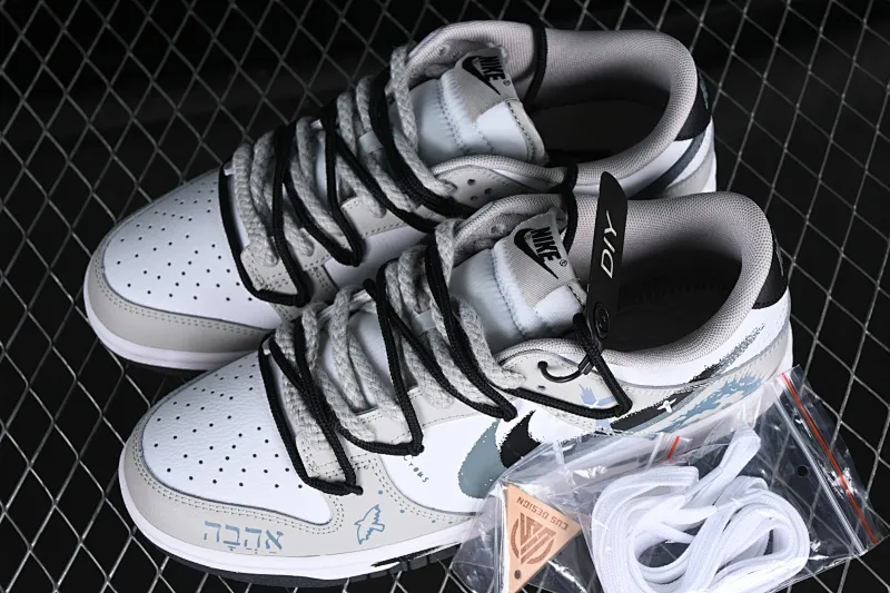 All categories Nk SB Dunk series Nk SB Dunk Low Low-top sneakers Nk Dunk Low Brush graffiti Black and white gray cross SB strap low-top casual sneakers FD0661-100